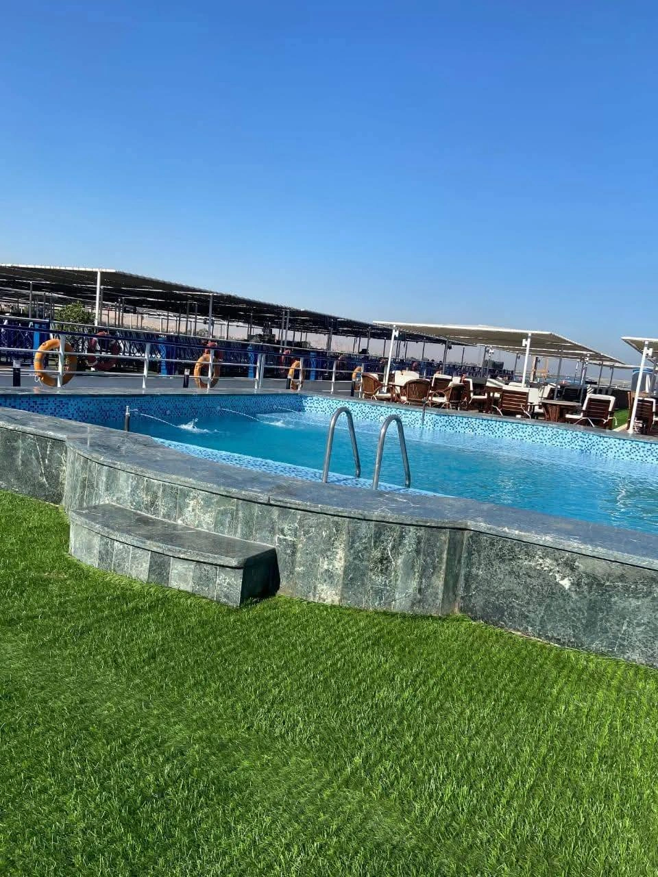 Sun deck of the Queen Of Sheba Nile cruise